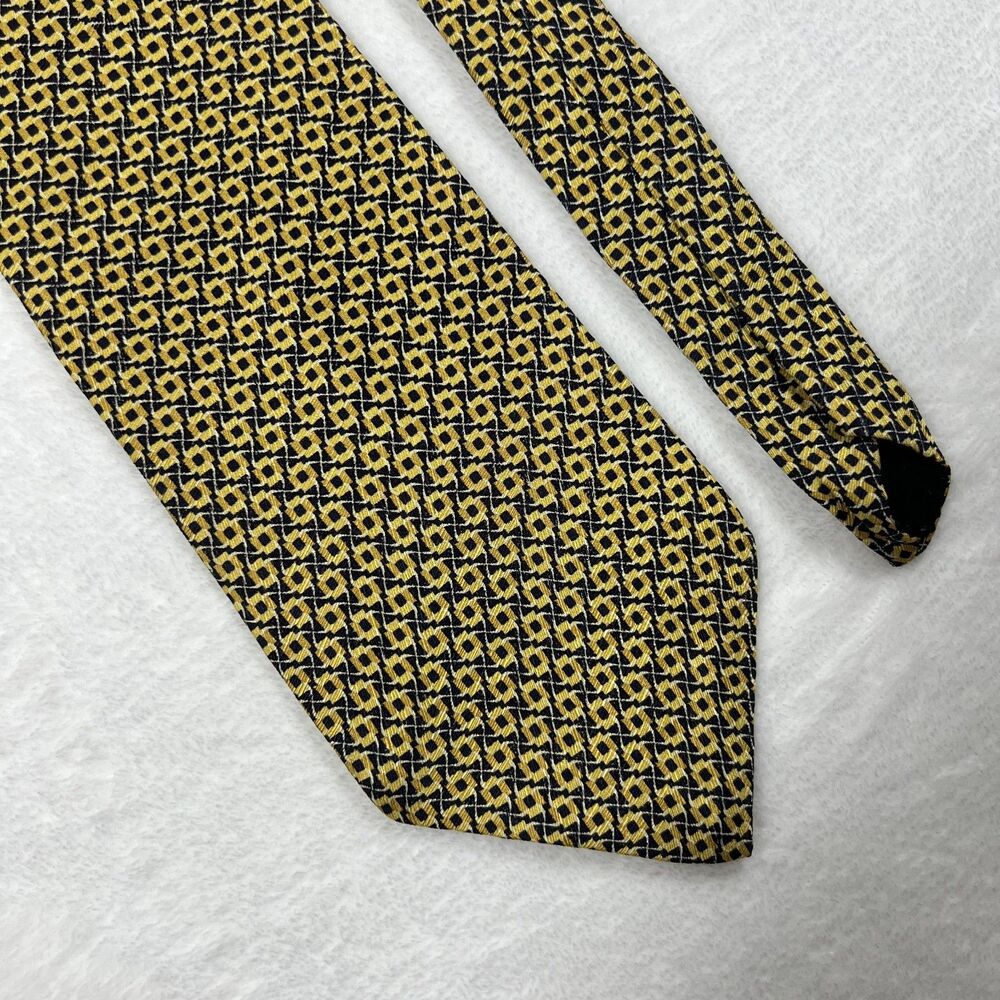 D.C. by Daniel Craig Mens Silk Necktie Tie Italian Silk Gold Black Diamond